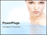 PowerPoint Template - Pretty young woman In Clear Blue Water
