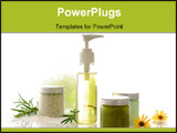 PowerPoint Template - body care products close up on white background