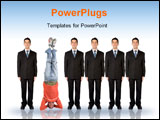 PowerPoint Template - business people in a series with a casual guy doing the headstand