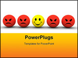 PowerPoint Template - colourful smiley icons representing different emotions and expressions
