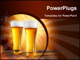 PowerPoint Template - Beer in a glass with gold background