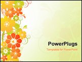 PowerPoint Template - vector floral background with yellow and green flowers