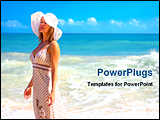 PowerPoint Template - a lady relaxing in seaside