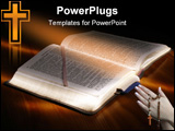 PowerPoint Template - a bible book opened on a wooden table