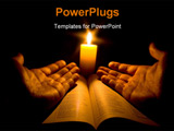 PowerPoint Template - A bible open on a table next to a candle