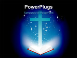 PowerPoint Template - vector illustration of a christian cross and light coming from the bible