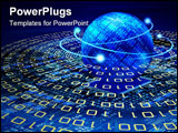 PowerPoint Template - Binary planet over circuit board and surrounded by circles of binary code stream