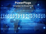 PowerPoint Template - Map of the world in binary code