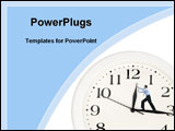 PowerPoint Template - clock hands being pushed back by a business man