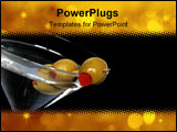 PowerPoint Template - 3 olive martini over black