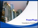 PowerPoint Template - City night with skyscraper and office building in Hong Kong.