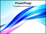 PowerPoint Template - Abstract blue background with smooth lines and waves.