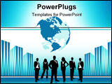PowerPoint Template - a group of business people in the city