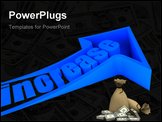 PowerPoint Template - 3D rendering of increase text inside rising arrow