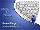 PowerPoint Template - Leader and his team. 3d rendered illustration.
