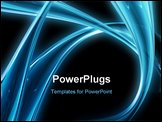 PowerPoint Template - abstract blue neon lines on dark background