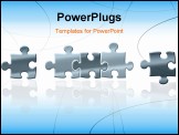 PowerPoint Template - Modern white silver and blue puzzles concept background