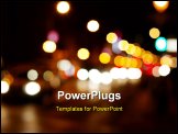 PowerPoint Template - Out of focus lights of a street at night