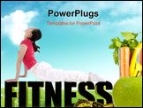 PowerPoint Template - Young beautiful woman during fitness time and exercising