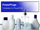 PowerPoint Template - Row of clean bottles on counter.
