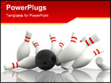 PowerPoint Template - Bowling - Exact hit. Photorealistic 3d rendered image
