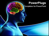 PowerPoint Template - Human body and brain x-ray look - 3d render