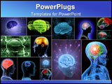 PowerPoint Template - Balls of energy jump out the brain. Concept of idea the power of mind.