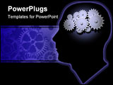 PowerPoint Template - 3D Gears inside the profile of a man