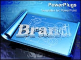 PowerPoint Template - d illustration of chrome letters spelling Brand showing a partial wireframe sitting on top of a set