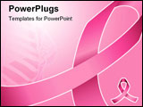 PowerPoint Template - Pink ribbon; can be used for background; breast cancer awareness and support