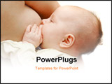 PowerPoint Template - close up of baby near breast over white