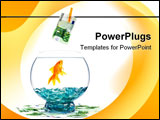 PowerPoint Template - Goldfish in aquarium on a white background