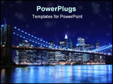 PowerPoint Template - Brooklyn Bridge and Manhattan skyline At Night New York City