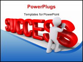 PowerPoint Template - 3d person putting up the last letter of the word success