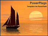 PowerPoint Template - a close view of a boat in sunset