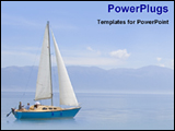 PowerPoint Template - beautiful view of a boat, sea and hills