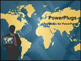PowerPoint Template - man with laptop beside map