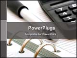 PowerPoint Template - calculator and pen on a notebook