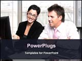 PowerPoint Template - business discussion in an office