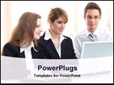 PowerPoint Template - business persons are discussing together