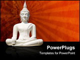 PowerPoint Template - hite buddha statue, isolated including clipping path. Hence the buddha statue can also be used on a