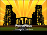 PowerPoint Template - Urban background with a grunge feel against a sunrise
