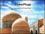 PowerPoint Template - view of the beautiful oriental decor in the cupola of the mosque in Bukhara