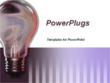 PowerPoint Template - nilluminated traditional light bulb on white and purple background. It will be a great choice for p