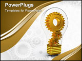 PowerPoint Template - Electric bulb and gears inside. Object on a white background