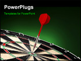 PowerPoint Template - Dart sticks to bulls eye on a dart board