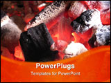 PowerPoint Template - barbaque coal glowing