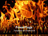 PowerPoint Template - Burning fire or flame piercing through the grill