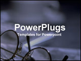 PowerPoint Template - Reading glasses resting on busy desk