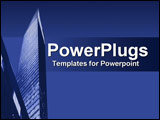 PowerPoint Template - Brilliant blue collage of city scrapers